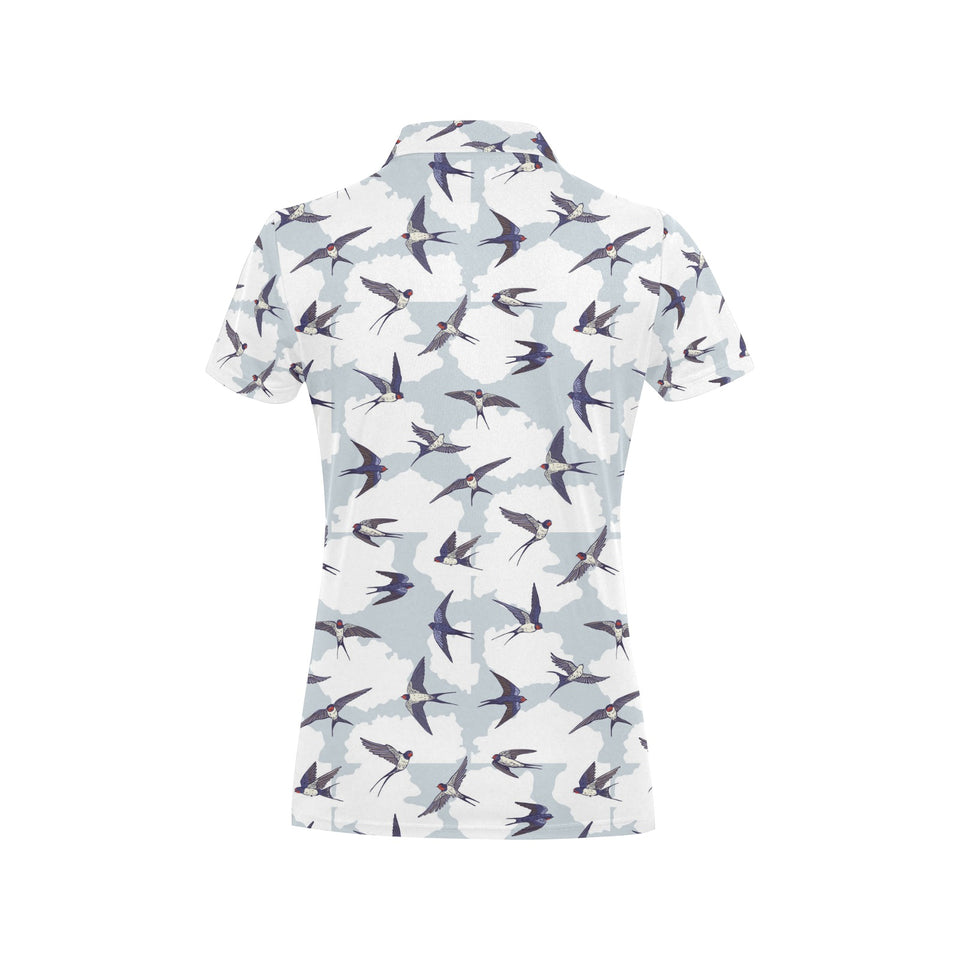 Swallow Pattern Print Design 05 Women's All Over Print Polo Shirt