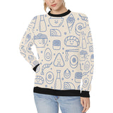 Cute sushi icon pattern Women's Crew Neck Sweatshirt