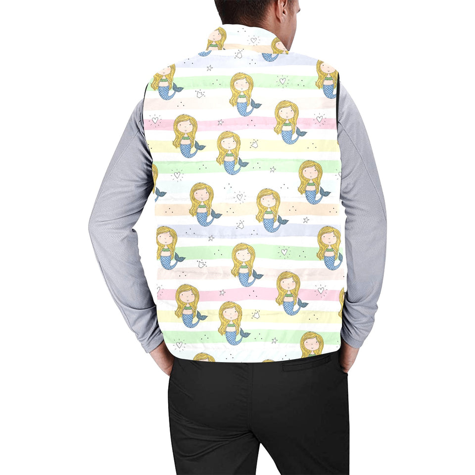 Cute hand drawn mermaid Men's Padded Vest