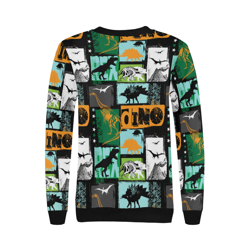 dinosaurs print pattern Women's Crew Neck Sweatshirt