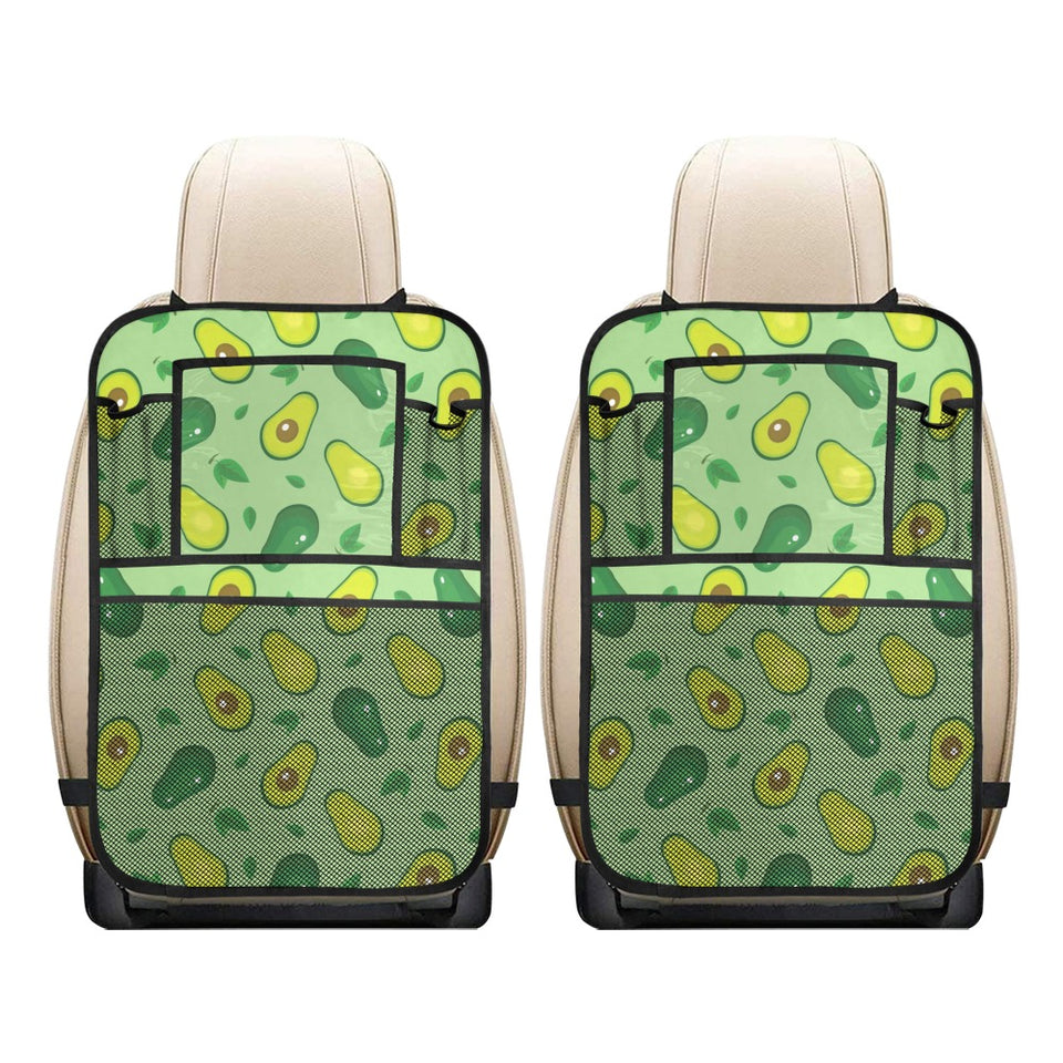 Avocado pattern green background Car Seat Back Organizer
