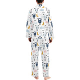 Cute sleeping sheep moon cloud pattern Men's Long Pajama Set