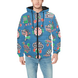 Darts Pattern Print Design 02 Men's Padded Hooded Jacket