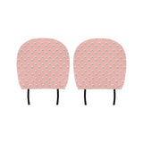 Cute hamster cheese pattern pink background Car Headrest Cover