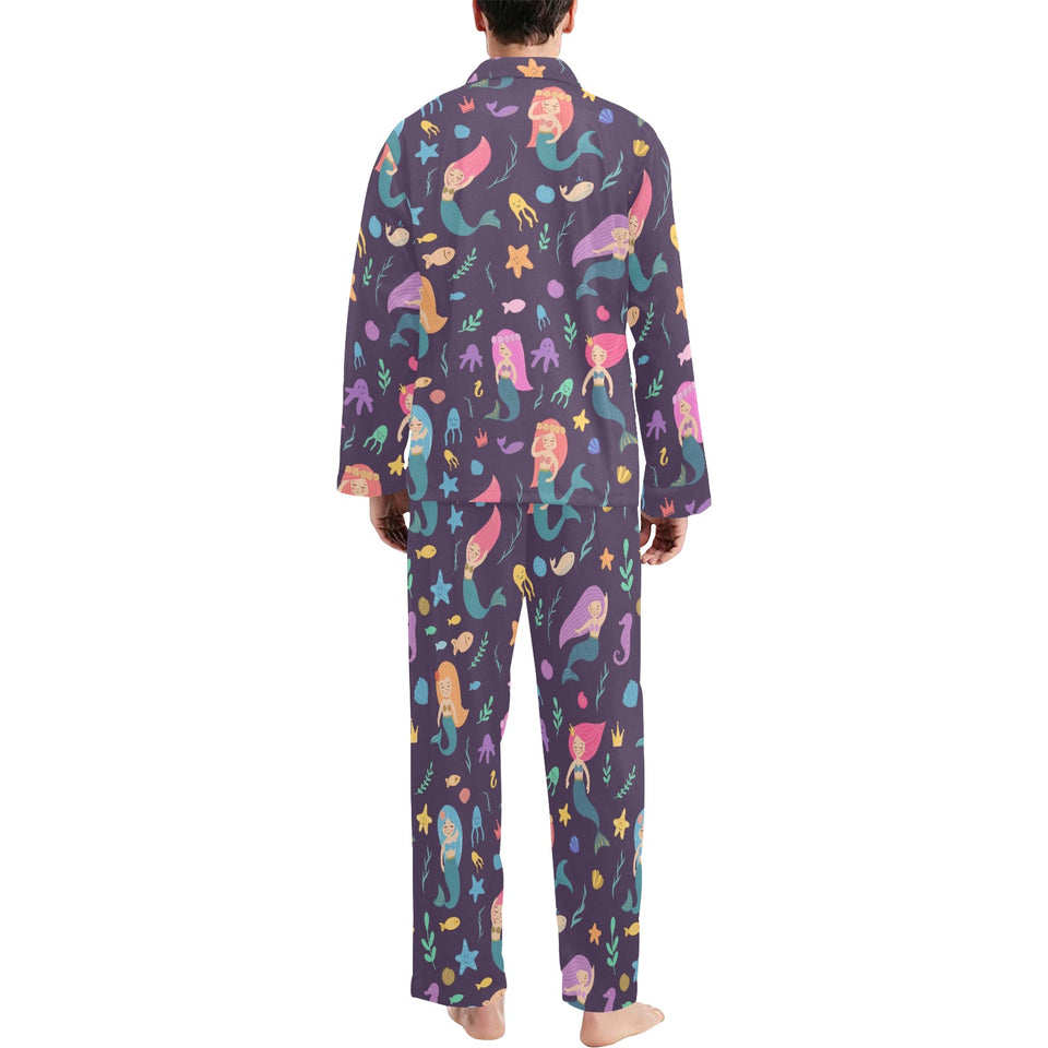 beautiful mermaid Fish jellyfish algae other marin Men's Long Pajama Set