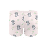 cute raccoons leaves pattern Men's Swimming Trunks