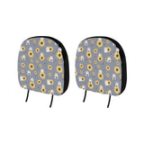 Cute hamster sunflower pattern background Car Headrest Cover