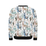 lama Alpaca cactus hand drawn pattern Men's Crew Neck Sweatshirt