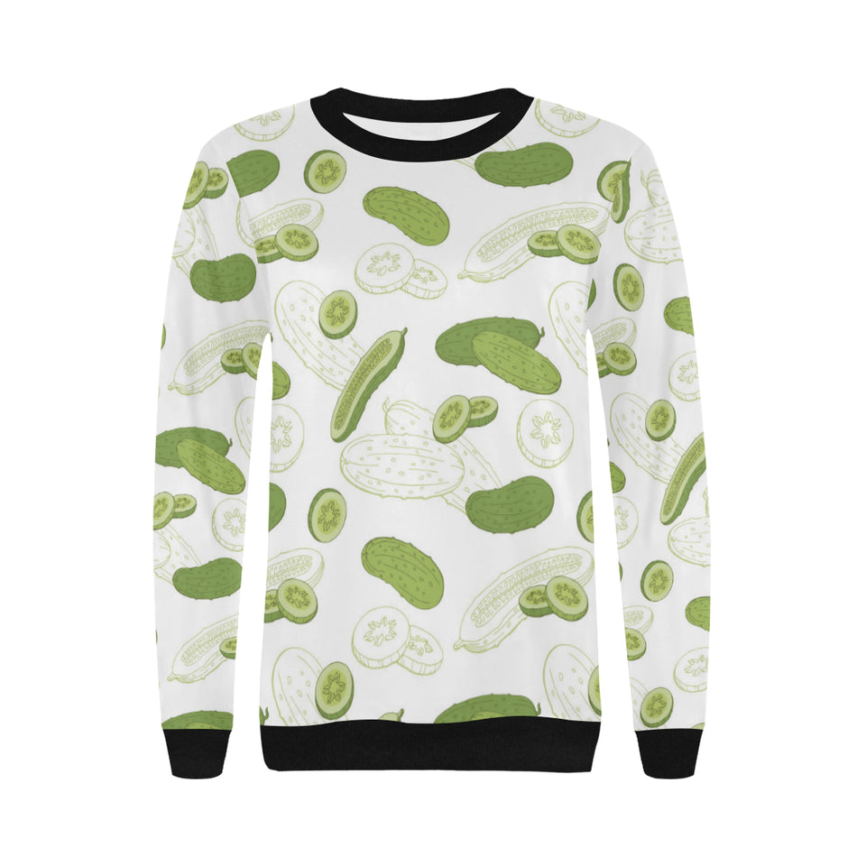 Cucumber sketch pattern Women's Crew Neck Sweatshirt