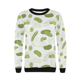 Cucumber sketch pattern Women's Crew Neck Sweatshirt
