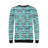 Cute octopuses heart striped background Women's Crew Neck Sweatshirt