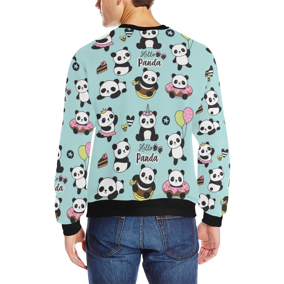 Cute baby panda pattern Men's Crew Neck Sweatshirt