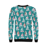 Cute sailboat pattern Women's Crew Neck Sweatshirt