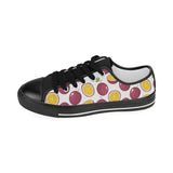 Passion fruit design pattern Kids' Boys' Girls' Low Top Canvas Shoes Black
