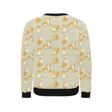 Cute fat shiba inu dog pattern Men's Crew Neck Sweatshirt