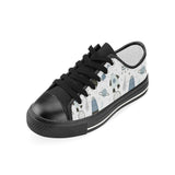 Hand drawn space elements space rocket star planet Kids' Boys' Girls' Low Top Canvas Shoes Black