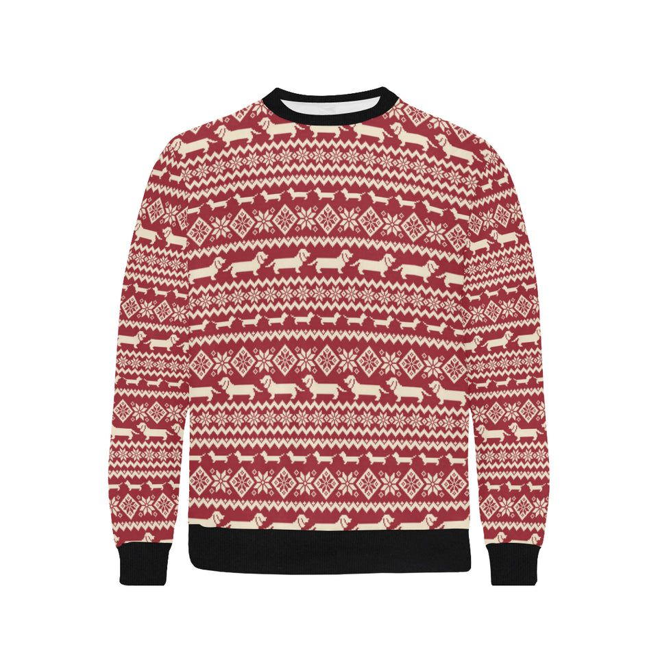 Dachshund Nordic pattern Men's Crew Neck Sweatshirt