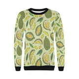 Durian leaves pattern background Women's Crew Neck Sweatshirt