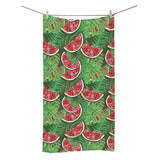 Watermelons tropical palm leaves pattern backgroun Bath Towel