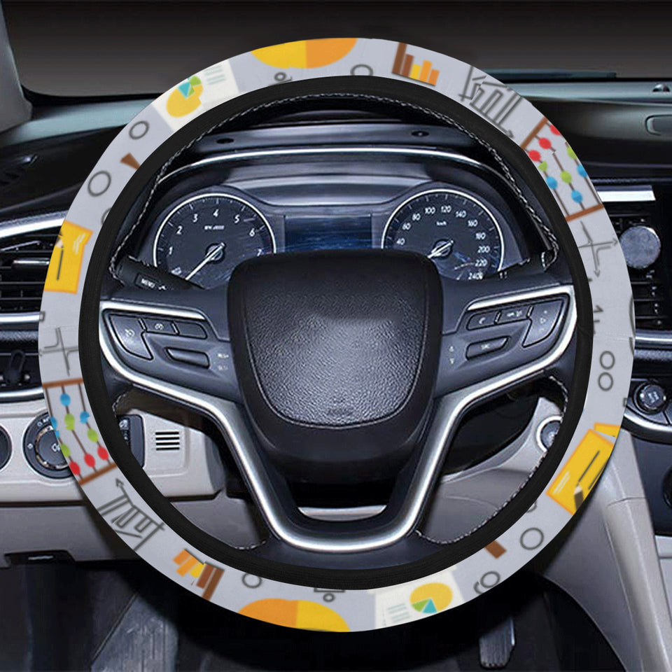 Math Pattern Print Design 04 Car Steering Wheel Cover