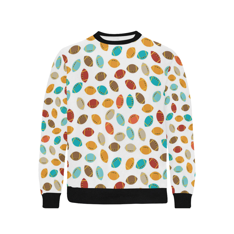 Colorful american football ball pattern Men's Crew Neck Sweatshirt