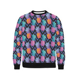 Pineapples pattern zigzag background Men's Crew Neck Sweatshirt