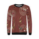 Fancy Carp red background Women's Crew Neck Sweatshirt