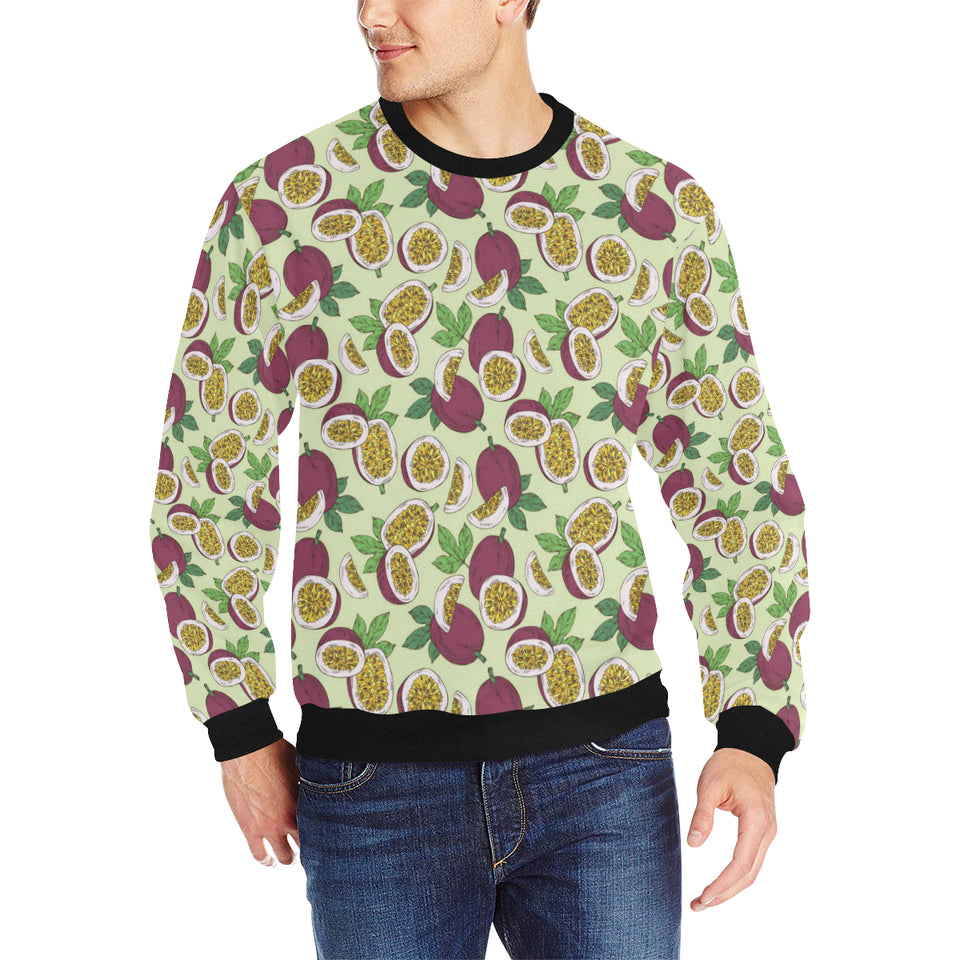 Paassion fruit pattern Men's Crew Neck Sweatshirt