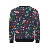 colorful space pattern planet star Men's Crew Neck Sweatshirt