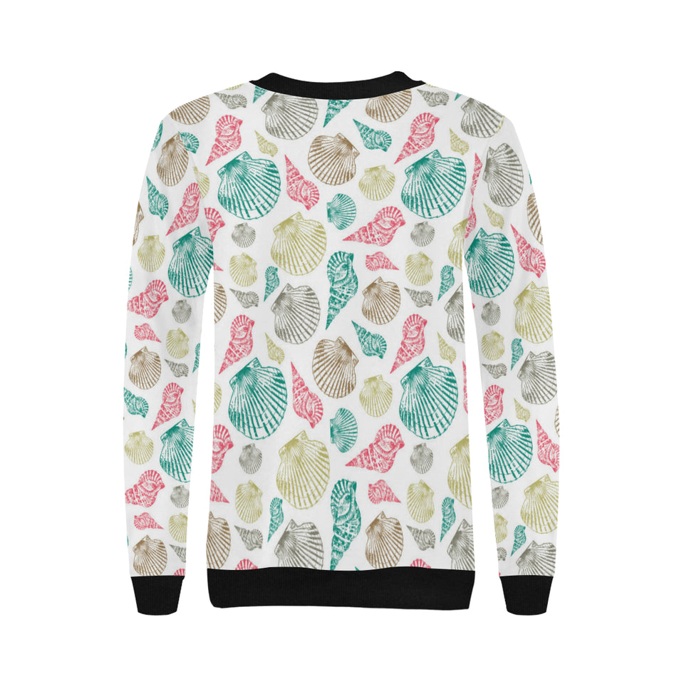 Colorful shell pattern Women's Crew Neck Sweatshirt