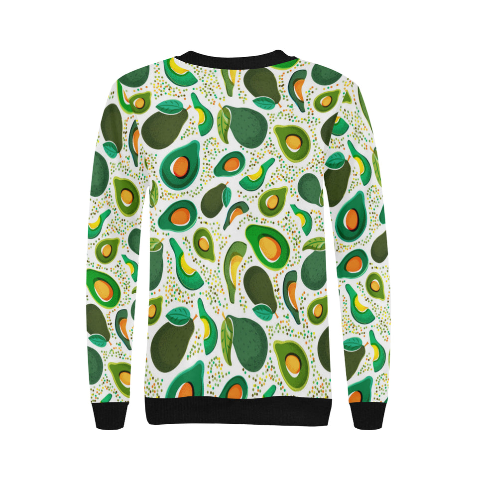 Avocado design pattern Women's Crew Neck Sweatshirt