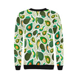 Avocado design pattern Women's Crew Neck Sweatshirt