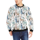 lama Alpaca cactus hand drawn pattern Men's Crew Neck Sweatshirt