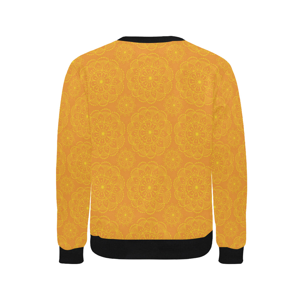 Orange traditional indian element pattern Men's Crew Neck Sweatshirt