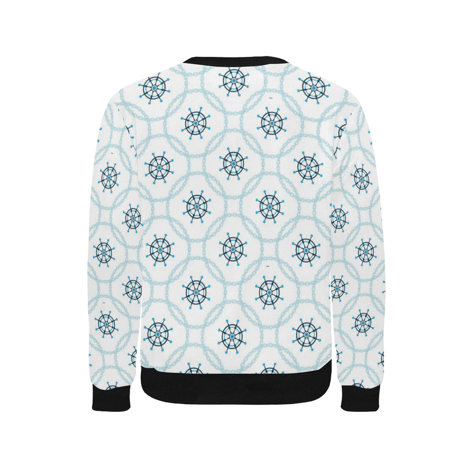 nautical steering wheel chain Men's Crew Neck Sweatshirt