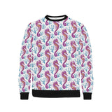 Purple seahorse blue coral pattern Men's Crew Neck Sweatshirt