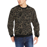 luxurious gold lotus waterlily black background Men's Crew Neck Sweatshirt
