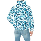 Hibiscus Pattern Print Design 04 Men's Padded Hooded Jacket