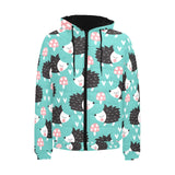 Hedgehog Pattern Print Design 03 Men's Padded Hooded Jacket