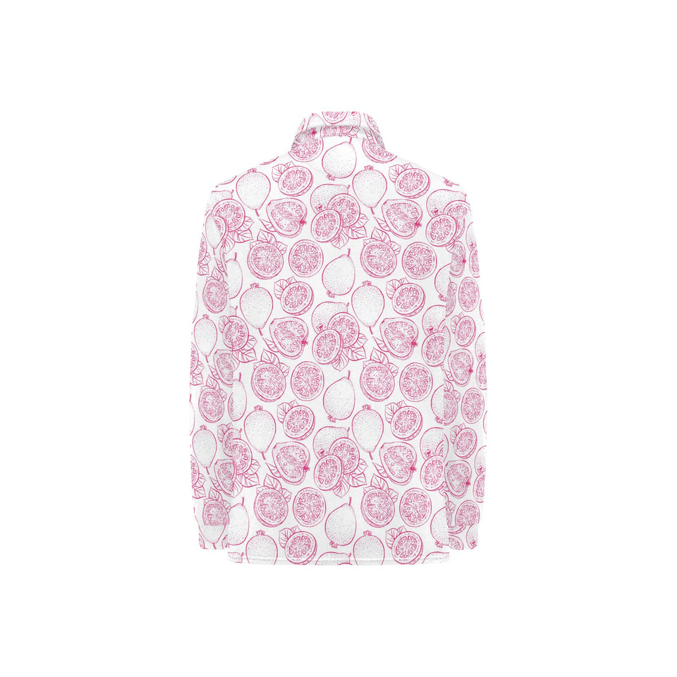 Sketch guava pattern Women's Long Sleeve Polo Shirt