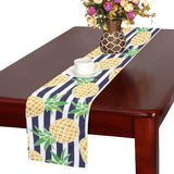 Pineapples pattern striped background Table Runner