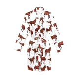 Horses running pattern background Women's Long Sleeve Belted Night Robe
