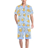 Beer pattern Men's V-Neck Short Pajama Set