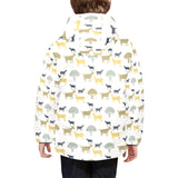 Silhouettes of goat and tree pattern Kids' Boys' Girls' Padded Hooded Jacket