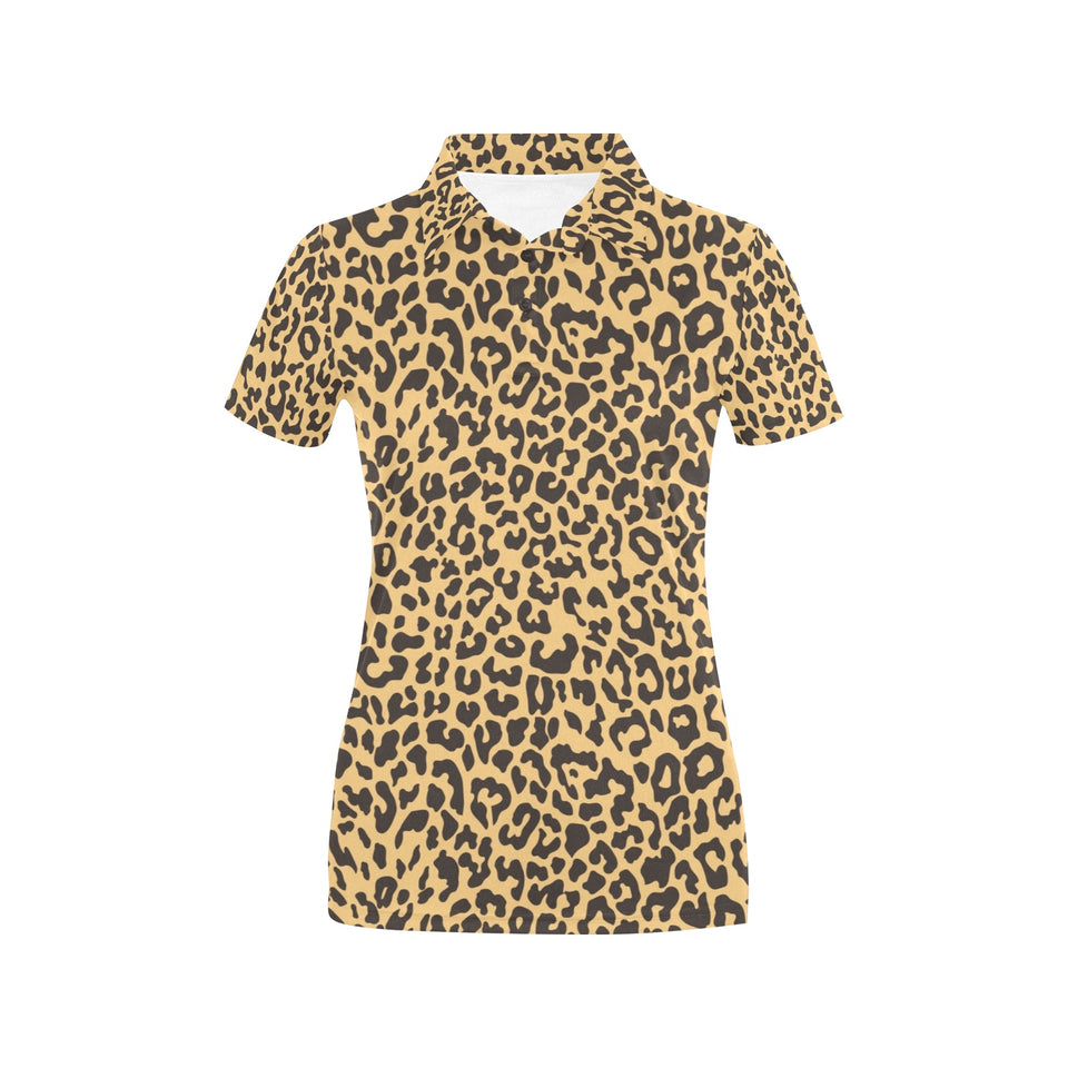 Leopard skin print Women's All Over Print Polo Shirt