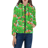 Clown Fish Pattern Print Design 01 Women's Padded Hooded Jacket