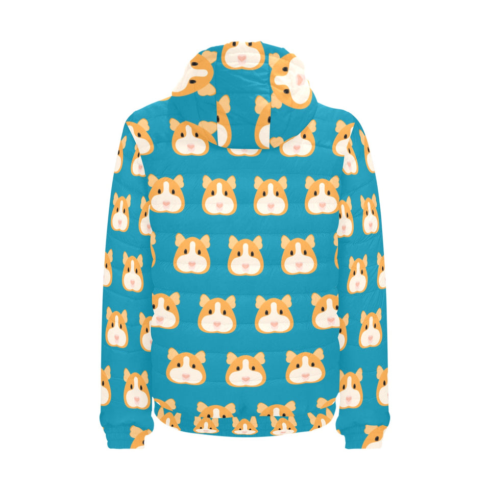 Guinea Pig Pattern Print Design 03 Men's Padded Hooded Jacket
