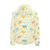 Hippopotamus Pattern Print Design 04 Men's Padded Hooded Jacket