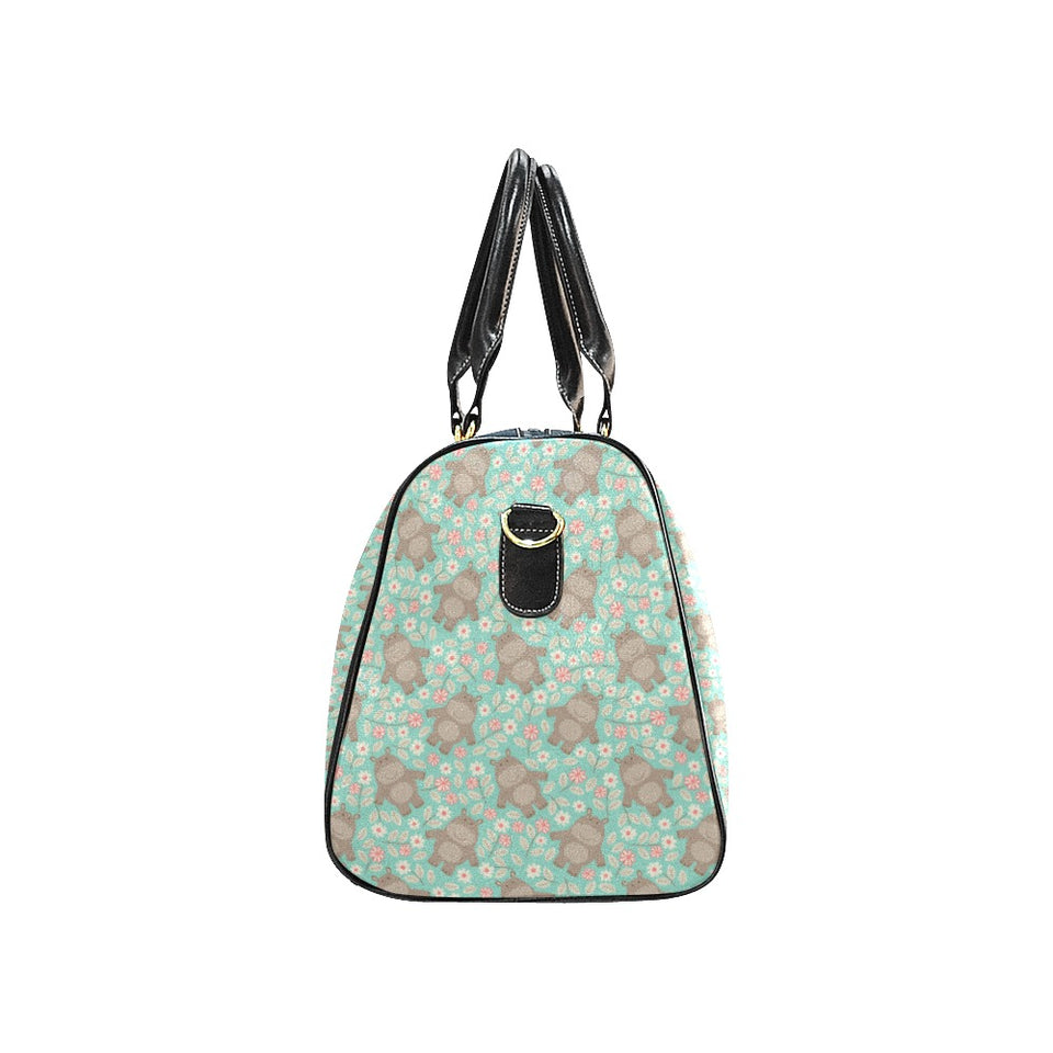 Hippopotamus Pattern Print Design 02 Travel Bag