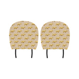 Rhino yellow theme pattern Car Headrest Cover